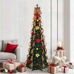vidaXL Kunstkerstboom met 200 LED met standaard Groen 215 cm, Verzenden, Nieuw