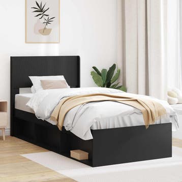 vidaXL Hoofdbord Zwart PB, Verzenden, Nieuw, Zwart, Hout