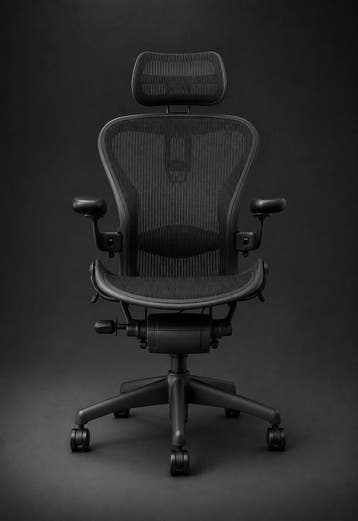 Herman Miller Aeron Gaming Bureaustoel - Atlas Hoofdsteun!, Verzenden, Zo goed als nieuw, Zwart, Bureaustoel