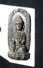 Boeddha groot handgesneden altaarbeeld wandbeeld 80 cm !!!, Antiek en Kunst