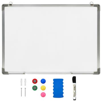 vidaXL Whiteboard magnetisch 70x50 cm staal wit, Verzenden, Nieuw in verpakking