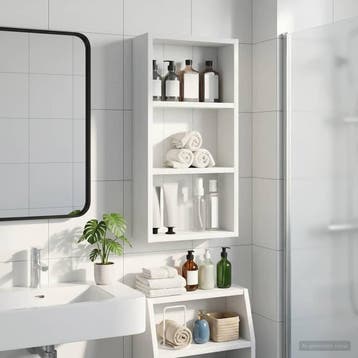 vidaXL Badkamer wandkast Wit 30 x 10 x 60,5 cm Geconstrueerd, Verzenden, Nieuw