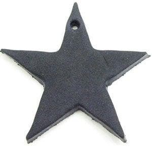 2 x DQ leer hanger ster 4,5 cm x 2 mm Dark Purple-blue, Ophalen of Verzenden, Nieuw, Bedel