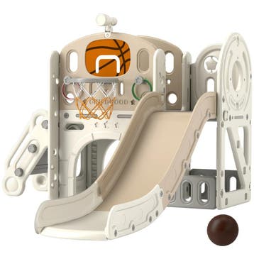 AIYAPLAY Kinderglijbaan, 7-in-1, Peuterglijbaan Met Basketba, Verzenden, Nieuw