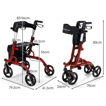 2dekans | Coast 2 in 1 rolstoel en reiserollator met stoel-, Diversen, Ophalen of Verzenden, Zo goed als nieuw