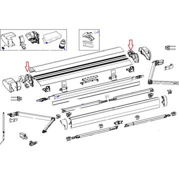 Thule 6300 Binnenkap LH+RH Antraciet, Caravans en Kamperen, Ophalen of Verzenden, Nieuw, Thule