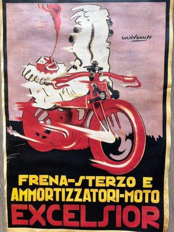 Lucio Venna - Manifesto pubblicitario motociclistico