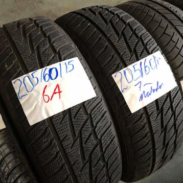 2 x Matador 205-60-15 Winterbanden 7mm, Gebruikt, 15 inch, Band(en), Personenwagen