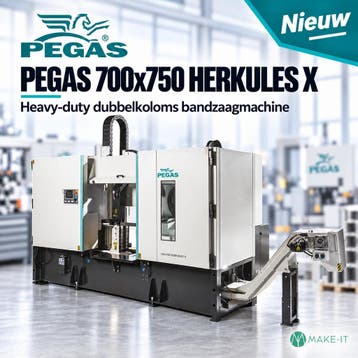 Semi-automatisch dubbelkolom bandzaagmachine Pegas 700x750mm