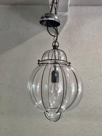 Plafondlamp - Glas, Messing, IJzer - Kooi-hanglamp