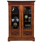 Hollandse mahonie bibliotheekkast ca 1855 met gestoken gan, Ophalen of Verzenden