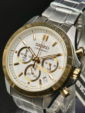 Seiko - Chronograph - Quartz - White Dial - Zonder