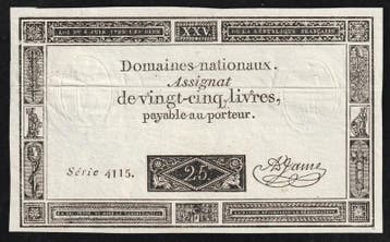 France Assignat Über 25 Livres 06/06/1793 Nationale Domai.., Verzenden