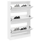 vidaXL Schoenenkast 80x21x125,5 cm bewerkt hout wit, Verzenden, Nieuw