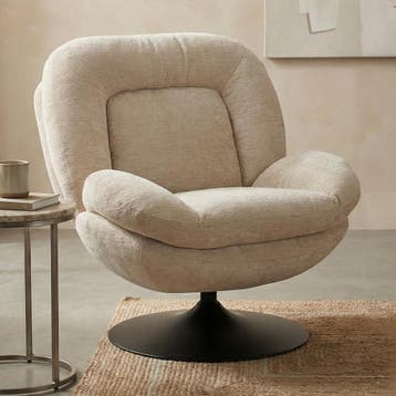 *WOONWINKEL* Draaibare Fauteuil Modern Beige, Verzenden, Nieuw, Stof