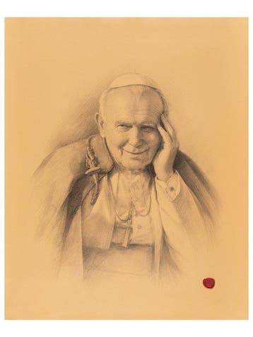 Pastore della Speranza – Afdruk op Leer 84,50 x 68,00 cm -