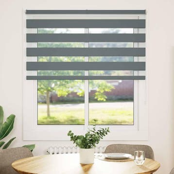 vidaXL Zebra rolgordijn 135x150 cm stofbreedte 130,9 cm, Verzenden, Nieuw, Grijs