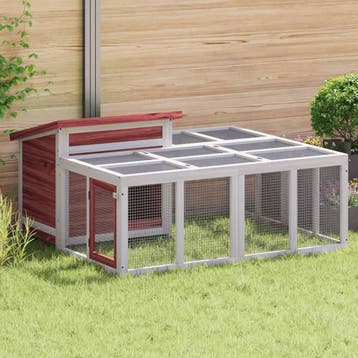 vidaXL Konijnenhok 144x123x67,5 cm massief grenenhout, Verzenden, Nieuw