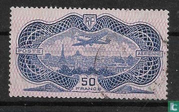 Frankrijk - Vliegtuig boven Parijs - 1936, Verzenden, Gestempeld