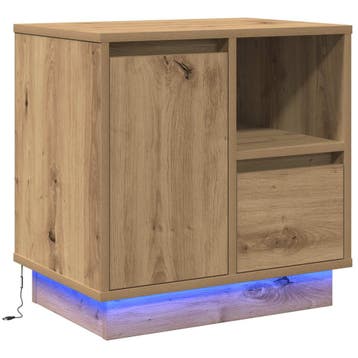 vidaXL Nachtkastje Artisan Eiken 50 x 34,5 x 50 cm. Bewerkt, Minder dan 45 cm, Verzenden, Nieuw, Minder dan 55 cm