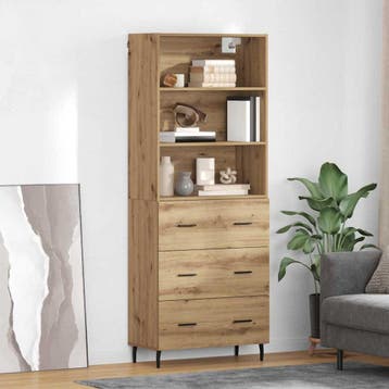 vidaXL buffetkast 2 st Artisan Eiken 69,5 x 32,5 x 180 cm, Minder dan 50 cm, Verzenden, Nieuw, Minder dan 100 cm