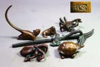 Brons - Marked  Amemiya - (6) Prachtige beeldhouwwerken, Antiek en Kunst