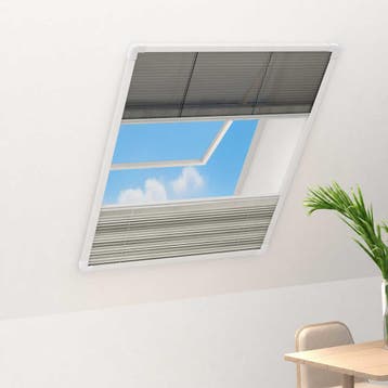vidaXL Raamhor plissé met verduistering 80x100 cm aluminium, Verzenden, Nieuw, Zwart
