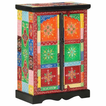 vidaXL Kast handgeschilderd met deuren 53x30x75 cm massief, Huis en Inrichting, Verzenden, Nieuw, 50 tot 100 cm, Minder dan 100 cm
