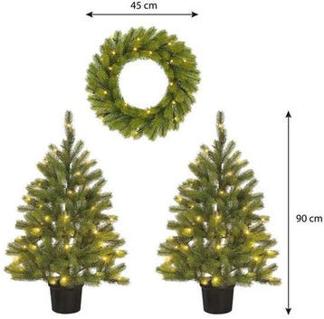 2dekans | Black Box Trees Nagoya Kerstboom en Kerstkrans Set, Ophalen of Verzenden, Zo goed als nieuw