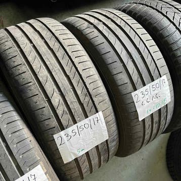 2 x Continental SportContact 5 235-50-17 Zomerbanden 5mm, Gebruikt, 17 inch, Ophalen of Verzenden, 235 mm