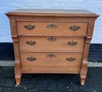 antiek eiken 3 ladenkast, 98 cm hoog, Antiek en Kunst