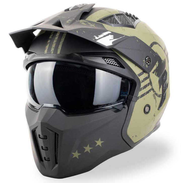 VINZ Shikoku Streetfighter Helm - Groen, Motoren, Kleding | Motorhelmen, XS, Jethelm, Verzenden
