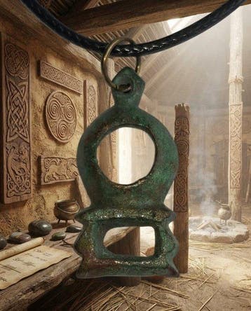 Keltisch Brons Een zeldzame, mooie hanger-amulet.