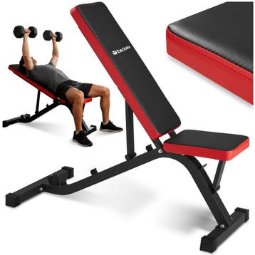 Halterbank met snelle verstelling - zwart / rood, Sport en Fitness, Fitnessmaterialen, Verzenden, Nieuw
