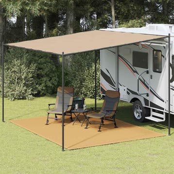 vidaXL Tenttapijt 300x400 cm HDPE zandkleurig, Verzenden, Nieuw