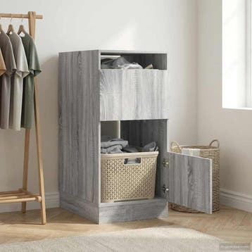 vidaXL Wasmeubel met opslag Grijs Sonoma 50 x 68 x 102 cm, Verzenden, Nieuw