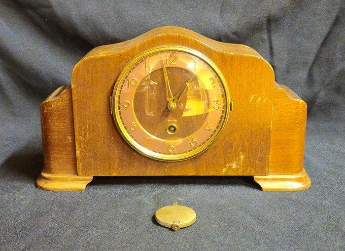 Pendule - Hout, Messing - 1940-1950, Antiek en Kunst, Antiek | Klokken