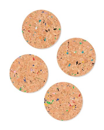 HEMA Onderzetters Ø 9.5 cm kurk recycled terrazzo - 4 stuks, Verzenden, Nieuw