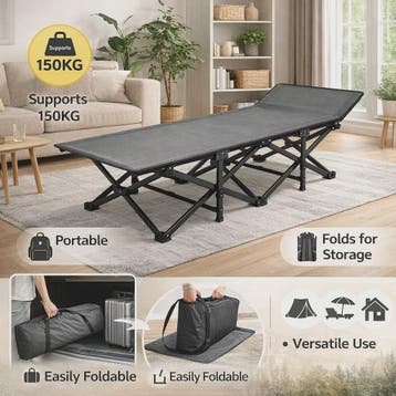 Draagbaar Klapbed: Geen Montage, 150KG Draagkracht, Ergonomi, Verzenden, Nieuw