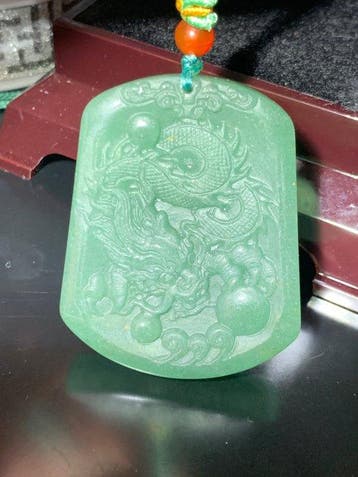 Gecertificeerde Quartzise Jade Jade Draak Amulet Hanger -