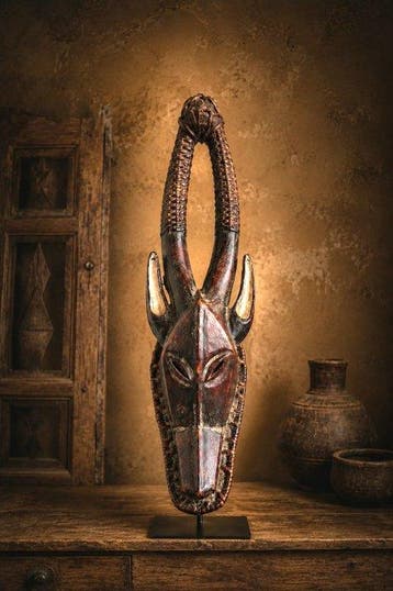 UITZONDERLIJK EN ZELDZAME KWÉLÉ MASKER (type pibibuzé of