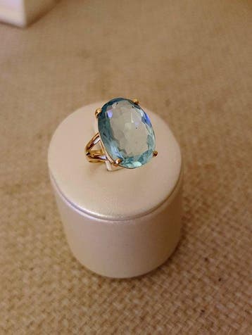Zonder minimumprijs - Ring Zilver, Acquamarina Aquamarijn, Sieraden, Tassen en Uiterlijk, Nieuw