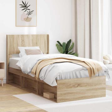 vidaXL Hoofdbord Sonoma Eiken PB, Verzenden, Nieuw, Bruin, Hout