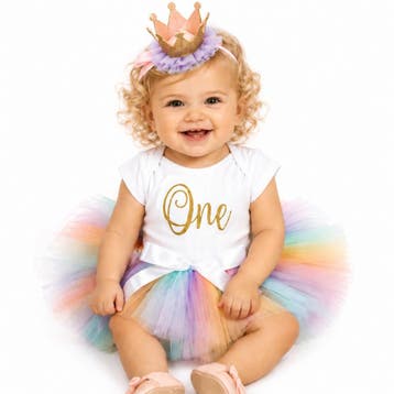 1e verjaardag cakesmash tutu set Unicorn de Luxe met hoedje, Ophalen of Verzenden, Nieuw, Meisje, Jurkje of Rokje