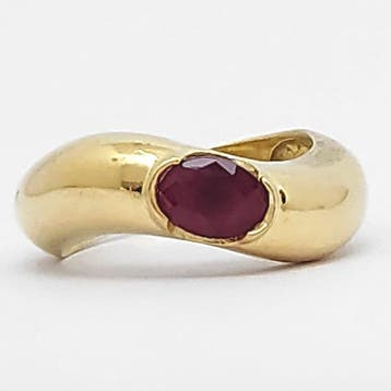 Ring - 18 karaat Geel goud Robijn, Nieuw