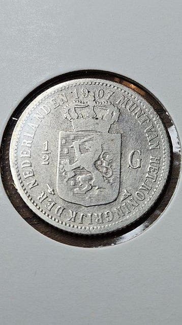 Nederland. Wilhelmina. 1/2 Gulden 1907 (Zonder minimumprijs)