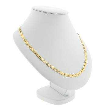 Tricolor gouden marineschakel ketting, Ophalen of Verzenden, Gebruikt, Goud, Goud