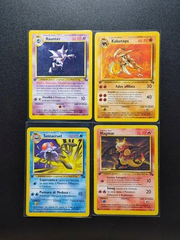 Pokémon - 4 Card - Haunter Holo - Kabutops - Tentacruel -, Nieuw