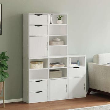 vidaXL Bijzetkasten 5 st ODDA 40x24x79 cm massief grenenhout, Verzenden, Nieuw, Grenenhout