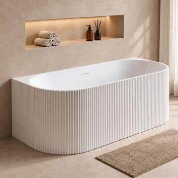 Ligbad Havana  170 x 80 x 58 cm Half Vrijstaand Bad wit, Doe-het-zelf en Verbouw, Verzenden, Nieuw, Bad